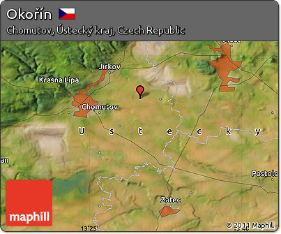 Satellite Map of Okořín