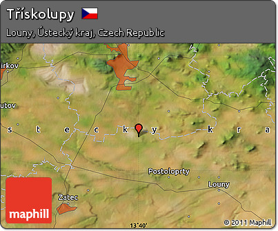 Satellite Map of Třískolupy