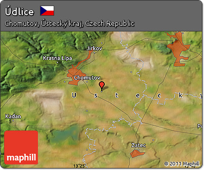 Satellite Map of Údlice