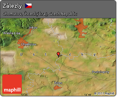 Satellite Map of Zálezly
