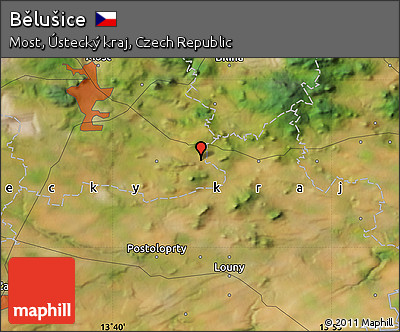 Satellite Map of Bělušice
