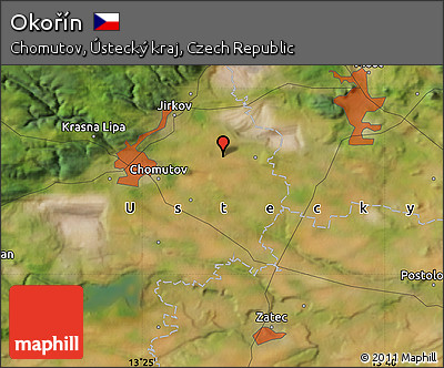 Satellite Map of Okořín