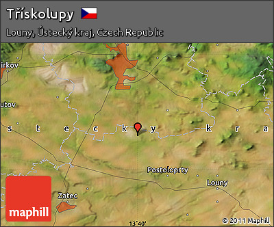 Satellite Map of Třískolupy