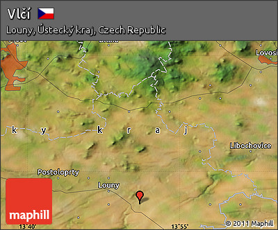 Satellite Map of Vlčí