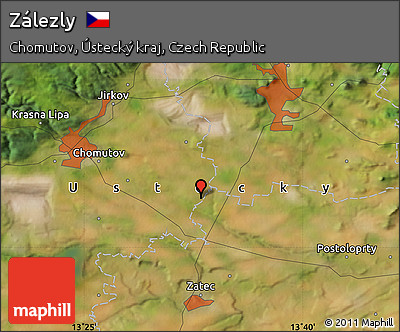 Satellite Map of Zálezly