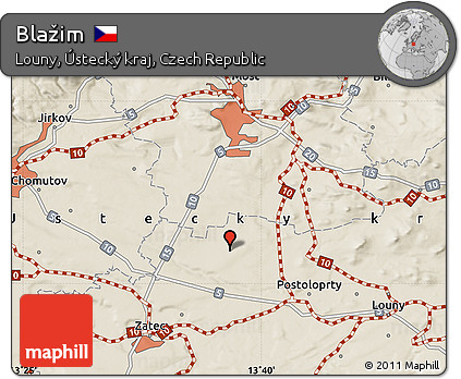 Shaded Relief Map of Blažim
