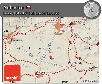 Shaded Relief Map of Nehasice