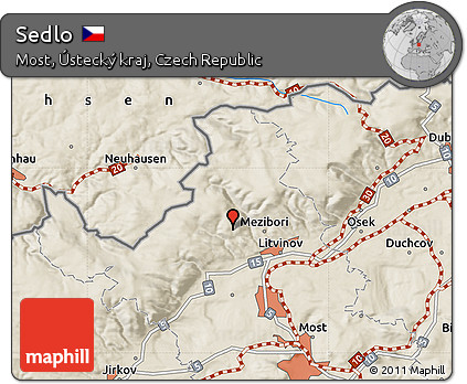 Shaded Relief Map of Sedlo