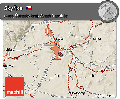 Shaded Relief Map of Skyřice