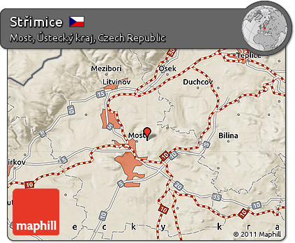 Shaded Relief Map of Střimice