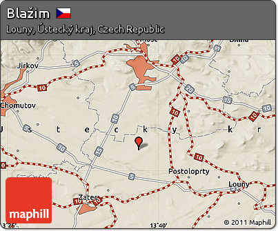 Shaded Relief Map of Blažim