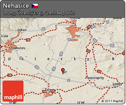 Shaded Relief Map of Nehasice