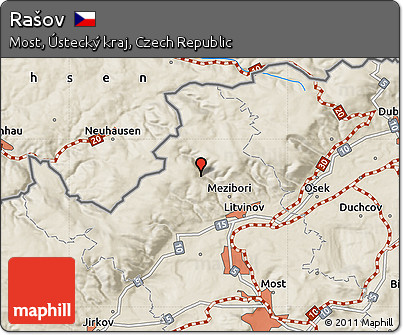 Shaded Relief Map of Rašov