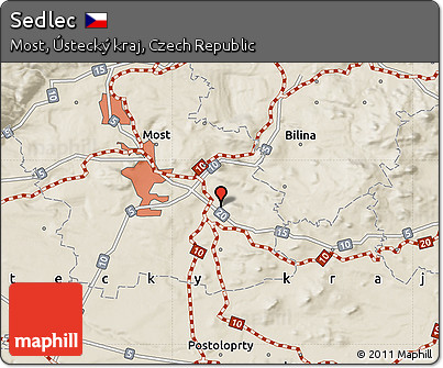 Shaded Relief Map of Sedlec