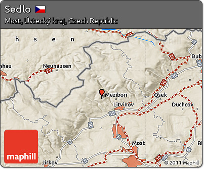 Shaded Relief Map of Sedlo