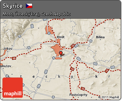 Shaded Relief Map of Skyřice