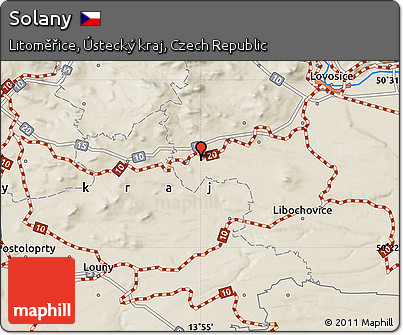 Shaded Relief Map of Solany