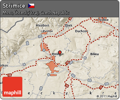 Shaded Relief Map of Střimice