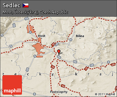 Shaded Relief Map of Sedlec