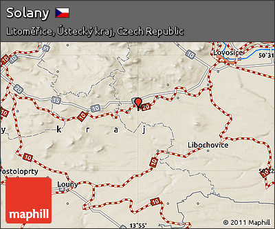 Shaded Relief Map of Solany