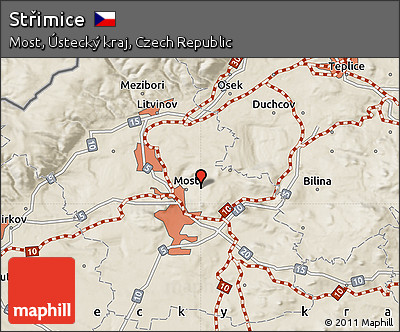 Shaded Relief Map of Střimice