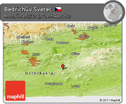 Physical Panoramic Map of Bedřichŭv Světec