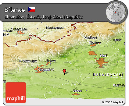 Physical Panoramic Map of Bílence