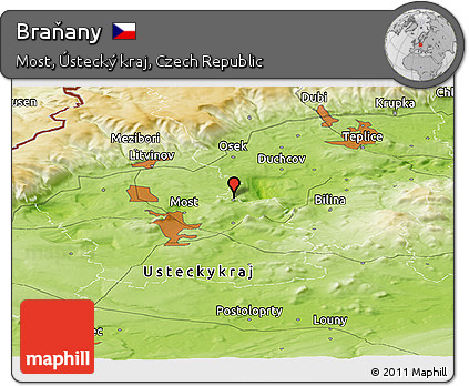 Physical Panoramic Map of Braňany
