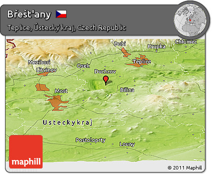 Physical Panoramic Map of Břešt'any