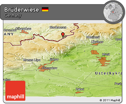 Physical Panoramic Map of Brüderwiese
