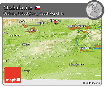 Physical Panoramic Map of Chabařovice