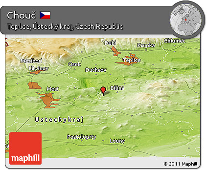 Physical Panoramic Map of Chouč