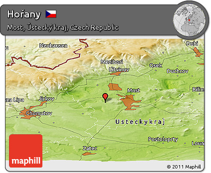Physical Panoramic Map of Hořany