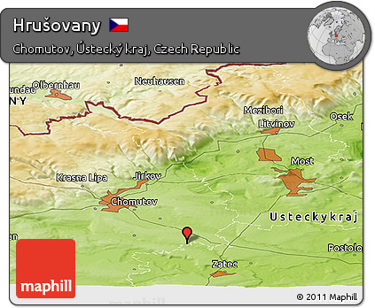 Physical Panoramic Map of Hrušovany