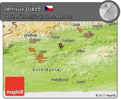 Physical Panoramic Map of Jenišŭv Újezd
