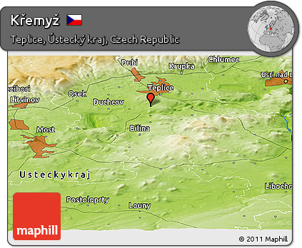 Physical Panoramic Map of Křemyž