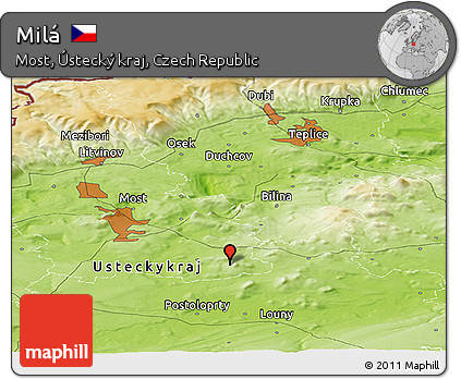 Physical Panoramic Map of Milá