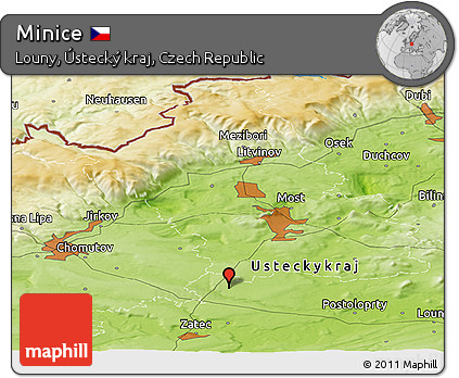 Physical Panoramic Map of Minice