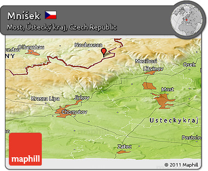 Physical Panoramic Map of Mníšek