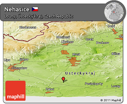 Physical Panoramic Map of Nehasice