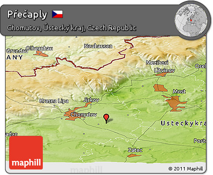 Physical Panoramic Map of Přečaply