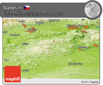 Physical Panoramic Map of Radešín