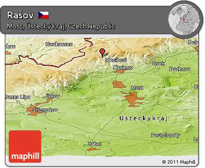 Physical Panoramic Map of Rašov