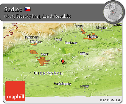 Physical Panoramic Map of Sedlec