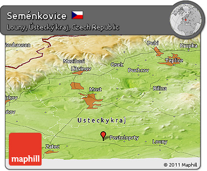 Physical Panoramic Map of Seménkovice