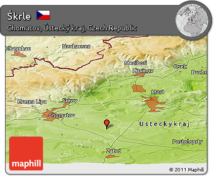 Physical Panoramic Map of Škrle