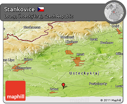 Physical Panoramic Map of Staňkovice