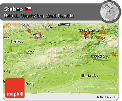Physical Panoramic Map of Stebno