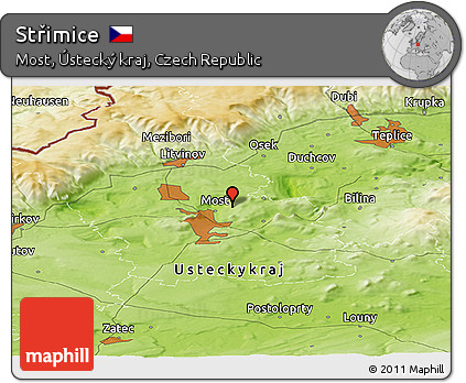 Physical Panoramic Map of Střimice