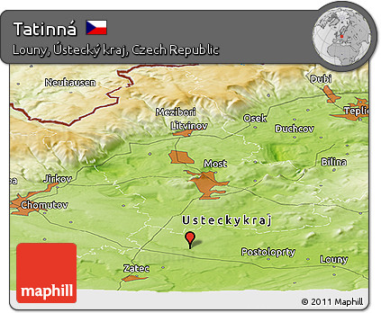 Physical Panoramic Map of Tatinná